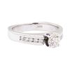 Image 1 : 0.80 ctw Diamond Wedding Ring with a Euro Shank - 14KT White Gold