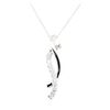 Image 2 : 0.13 ctw Diamond Double Journey Pendant with Chain - 14KT White Gold