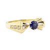 Image 1 : 0.88 ctw Blue Sapphire and Diamond Ring - 14KT Yellow Gold