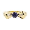 Image 2 : 0.88 ctw Blue Sapphire and Diamond Ring - 14KT Yellow Gold