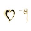 Image 2 : Puffed Heart Earrings - 14KT Yellow Gold