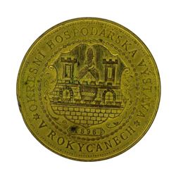 1896 Czechoslovakia Gilt Bronze Exhibition Medal