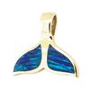 Image 2 : Inlaid Opal Whale's Tail Pendant - 14KT Yellow Gold