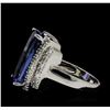 Image 3 : 11.78 ctw Tanzanite and Diamond Ring - 14KT White Gold