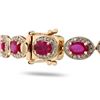 Image 2 : 9.19 ctw Ruby and 1.64 ctw Diamond 14K Yellow Gold Bracelet