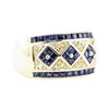 Image 1 : 1.86 ctw Blue Sapphire And Diamond Wide Band - 14KT Yellow Gold