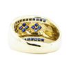 Image 3 : 1.86 ctw Blue Sapphire And Diamond Wide Band - 14KT Yellow Gold