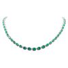 Image 1 : 19.87 ctw Emerald and Diamond Necklace - 18KT White Gold