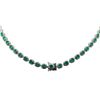 Image 2 : 19.87 ctw Emerald and Diamond Necklace - 18KT White Gold