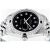 Image 5 : Rolex Mens Stainless Steel Black Diamond & Sapphire Datejust Wristwatch