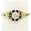 Image 3 : Antique 14kt Yellow and White Gold 0.30 ctw Diamond Solitaire Ring