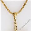 Image 7 : 18kt Yellow Gold 0.40 ctw Round and Baguette Diamond Cross Pendant Necklace