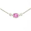 Image 6 : New 18kt White Gold 0.96 ctw GIA Pink Sapphire and Diamond Pendant Necklace