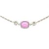 Image 7 : New 18kt White Gold 0.96 ctw GIA Pink Sapphire and Diamond Pendant Necklace