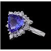 Image 1 : 2.85 ctw Tanzanite and Diamond Ring - 14KT White Gold