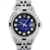 Image 1 : Rolex Ladies Stainless Steel Blue Vignette Diamond & Sapphire Datejust Wristwatc