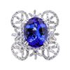 Image 2 : 15.49 ctw Tanzanite And Diamond Ring - 18KT White Gold