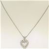 Image 4 : 14k White Gold 0.40 ctw Round Brilliant Diamond Open Heart Pendant 16" Bead Chai