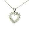Image 6 : 14k White Gold 0.40 ctw Round Brilliant Diamond Open Heart Pendant 16" Bead Chai