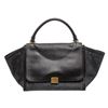 Image 3 : Celine Denim Black Leather Medium Trapeze Shoulder Bag