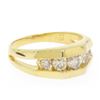 Image 2 : 14k Solid Yellow Gold Ladies 0.60 ctw 5 Large Diamond Geometric Band Ring