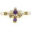 Image 4 : Victorian 15kt Yellow Gold Old Cut Amethyst and Seed Pearl Brooch or Pendant