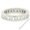 Image 1 : Platinum 1.45 ctw Channel Set Princess and Baguette Diamond Eternity Band Ring