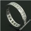 Image 2 : Platinum 1.45 ctw Channel Set Princess and Baguette Diamond Eternity Band Ring