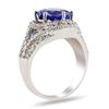 Image 3 : 4.18 ctw Tanzanite and 1.07 ctw Diamond 14K White Gold Ring