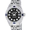 Image 1 : Rolex Ladies Stainless Steel Black Diamond Lugs & Sapphire Datejust With Watch W