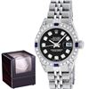 Image 2 : Rolex Ladies Stainless Steel Black Diamond Lugs & Sapphire Datejust With Watch W