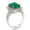 Image 2 : 4.06 ctw Emerald and 1.10 ctw Diamond 14K White Gold Ring