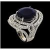 Image 4 : 9.07 ctw Sapphire and Diamond Ring - 14KT White Gold