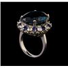 Image 4 : 14KT White Gold 20.82 ctw Topaz, Sapphire and Diamond Ring