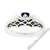 Image 8 : New 18kt White Gold 1.67 ctw Cushion Sapphire Solitaire and Diamond Tulip Ring
