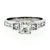 Image 1 : Estate 18kt White Gold 1.42 ctw GIA Certified Radiant Diamond Engagement Ring