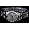 Image 3 : Rolex Ladies Stainless Steel Slate Grey Roman White Gold Bezel Datejust Wristwat