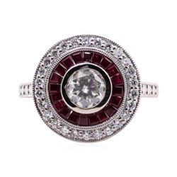 1.19 ctw Ruby and Diamond Ring - Platinum