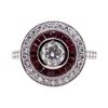 Image 1 : 1.19 ctw Ruby and Diamond Ring - Platinum