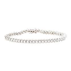 2.05 ctw Diamond S Style Tennis Bracelet  - 14KT White Gold 