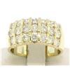 Image 2 : 14kt Yellow Gold 1.48 ctw Bar Set Round Diamond Wide Band Ring