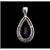 Image 2 : 9.17 ctw Tanzanite and Diamond Pendant - 18KT White Gold