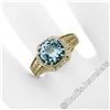 Image 4 : Art Deco 14kt Yellow Gold 1.45 ctw Round Aquamarine Solitaire Ring