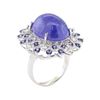 Image 4 : 26.38 ctw Tanzanite and Diamond Ring - 14KT White Gold