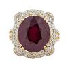 Image 2 : 13.90 ctw Ruby and Diamond Ring - 14KT Yellow Gold