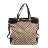 Image 1 : Gucci Brown GG Canvas Leather Buckle Tote Bag