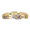 Image 3 : 24.98 ctw Sapphire and Diamond Bracelet - 14KT Yellow Gold