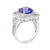 Image 4 : 4.25 ctw Tanzanite and Diamond Ring - 14KT White Gold