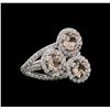 Image 1 : 2.07 ctw Morganite and Diamond Ring - 14KT White Gold