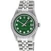 Image 2 : Rolex Mens Stainless Steel Green String Diamond 36MM Datejust Wristwatch